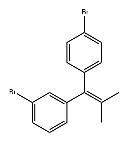 Benzene, 1-bromo-3-[1-(4-bromophenyl)-2-methyl-1-propen-1-yl]- 结构式