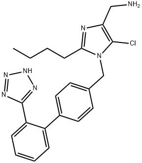 1H-Imidazole-4-methanamine, 2-butyl-5-chloro-1-[[2'-(2H-tetrazol-5-yl)[1,1'-biphenyl]-4-yl]methyl]- 结构式