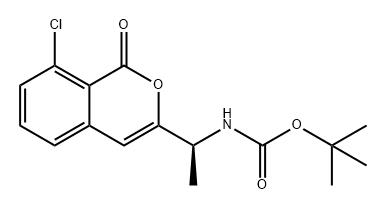 Carbamic acid, N-[(1S)-1-(8-chloro-1-oxo-1H-2-benzopyran-3-yl)ethyl]-, 1,1-dimethylethyl ester 结构式