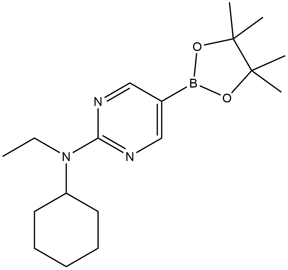 N-Cyclohexyl-N-ethyl-5-(4,4,5,5-tetramethyl-1,3,2-dioxaborolan-2-yl)-2-pyrimi... 结构式