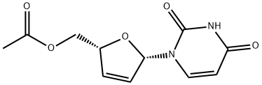5-Fluoro-1-(2',3'-dideoxy-2',3'-didehydro-5'-O-acetyl-b-L-ribofuranosyl)-uracil 结构式