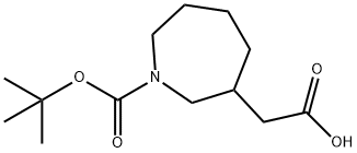 2-(1-(叔丁氧基羰基)氮杂环戊-3-基)乙酸 结构式