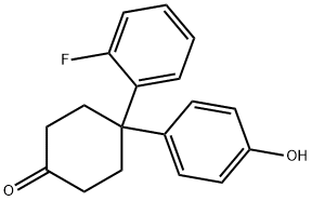 Cyclohexanone, 4-(2-fluorophenyl)-4-(4-hydroxyphenyl)- 结构式