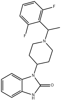 1-{1-[1-(2,6-二氟苯基)乙基]哌啶-4-基}-2,3-二氢-1H-1,3-苯并咪唑-2-酮 结构式