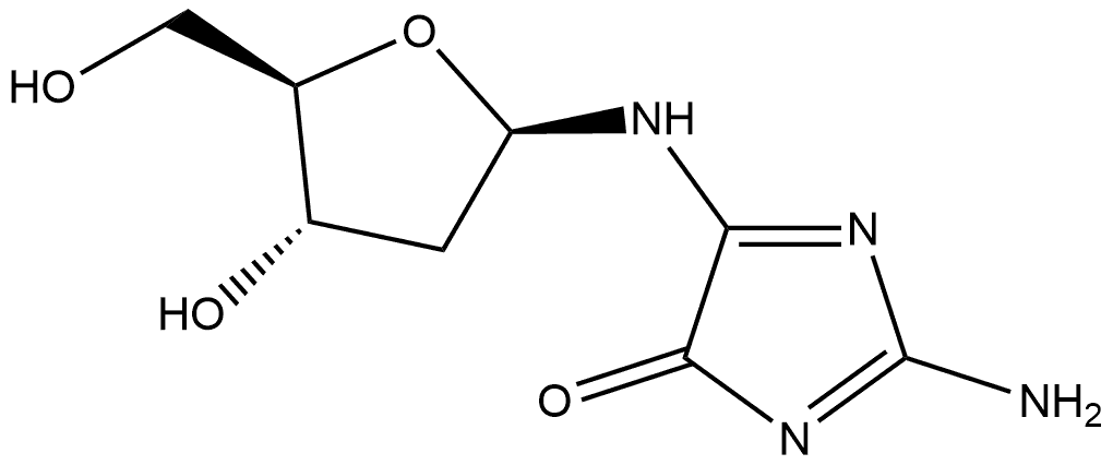 4H-Imidazol-4-one, 2-amino-5-[(2-deoxy-β-D-erythro-pentofuranosyl)amino]- 结构式