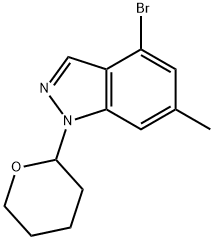 4-溴-6-甲基-1-(四氢2H-吡喃-2-基)-1H-吲唑 结构式