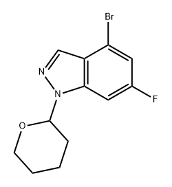 4-溴-6-氟-1-(四氢2H-吡喃-2-基)-1H-吲唑 结构式