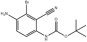 Carbamic acid, N-(4-amino-3-bromo-2-cyanophenyl)-, 1,1-dimethylethyl ester 结构式