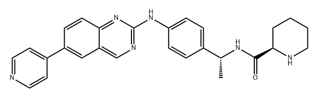 (R)-N-[(R)-1-[4-[[6-(4-吡啶基)-2-喹唑啉基]氨基]苯基]乙基]哌啶 -2-甲酰胺 结构式