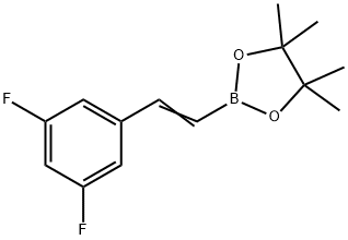 2-(3,5-二氟苯乙烯基)-4,4,5,5-四甲基-1,3,2-二氧苯甲醛 结构式