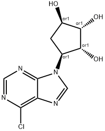 1,2,3-Cyclopentanetriol, 4-(6-chloro-9H-purin-9-yl)-, (1R,2S,3R,4S)-rel- 结构式