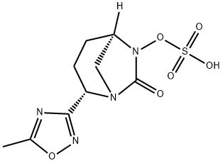 (2S,5R)-2-(5-Methyl-1,2,4-oxadiazol-3-yl)-6-(sulfooxy)-1,6-diazabicyclo[3.2.1]octan-7-one 结构式