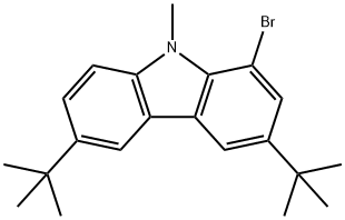 1-溴-3,6-二叔丁基-9-甲基-9H-咔唑 结构式