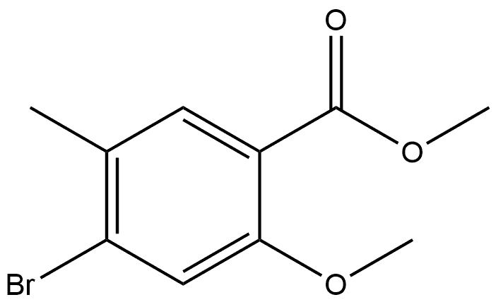 4-溴-2-甲氧基-5-甲基苯甲酸甲酯 结构式
