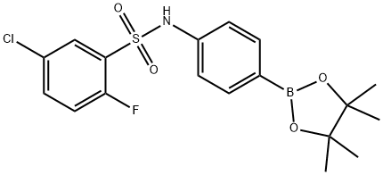 Benzenesulfonamide, 5-chloro-2-fluoro-N-[4-(4,4,5,5-tetramethyl-1,3,2-dioxaborolan-2-yl)phenyl]- 结构式