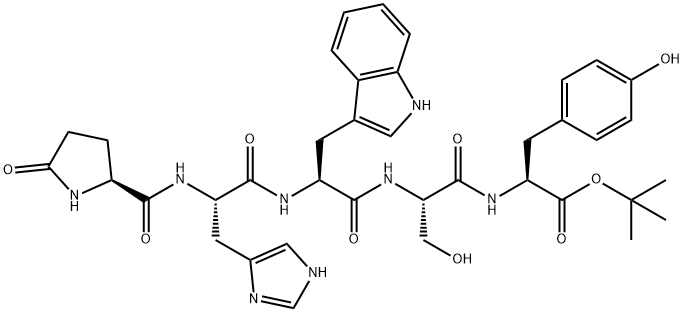 L-Tyrosine, N-[N-[N-[N-(5-oxo-L-prolyl)-L-histidyl]-L-tryptophyl]-L-seryl]-, 1,1-dimethylethyl ester (9CI) 结构式