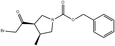 苄基(3R,4S)-3-(2-溴乙酰基)-4-甲基吡咯烷-1-羧酸酯 结构式