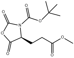 4-OXAZOLIDINEPROPANOIC ACID, 3-[(1,1-DIMETHYLETHOXY)CARBONYL]-2,5-DIOXO-, METHYL ESTER, (4S)- 结构式
