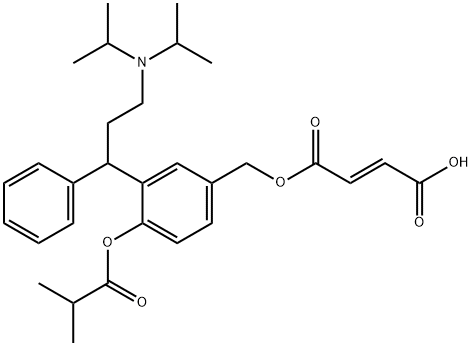 2-Butenedioic acid (2E)-, 1-[[3-[3-[bis(1-methylethyl)amino]-1-phenylpropyl]-4-(2-methyl-1-oxopropoxy)phenyl]methyl] ester 结构式