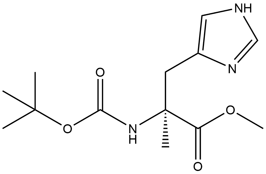 Histidine, N-[(1,1-dimethylethoxy)carbonyl]-α-methyl-, methyl ester (9CI) 结构式