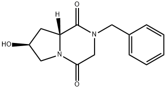 (7S,8aR)-2-Benzyl-7-hydroxyhexahydropyrrolo[1,2-a]pyrazine-1,4-dione 结构式