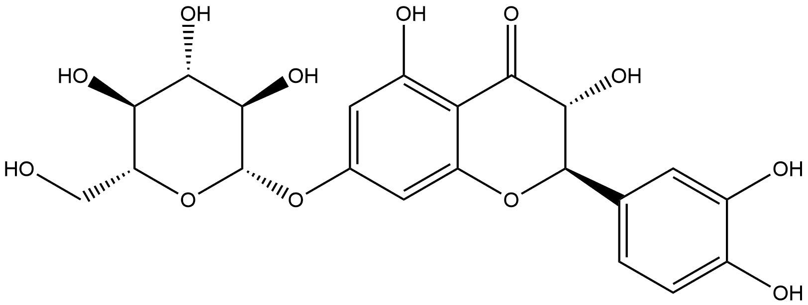 Taxifolin 7-O-β-D-glucoside 结构式