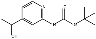 (4-(1-羟乙基)吡啶-2-基)氨基甲酸叔丁酯 结构式
