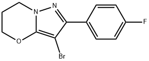 3-溴-2-(4-氟苯基)-6,7-二氢-5H-吡唑并[5,1-B][1,3]恶嗪 结构式
