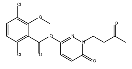 Benzoic acid, 3,6-dichloro-2-methoxy-, 1,6-dihydro-6-oxo-1-(3-oxobutyl)-3-pyridazinyl ester 结构式