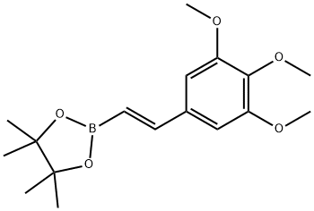 (E)-4,4,5,5-四甲基-2-(3,4,5-三甲氧基苯乙烯基)-1,3,2-二氧硼杂环戊烷 结构式