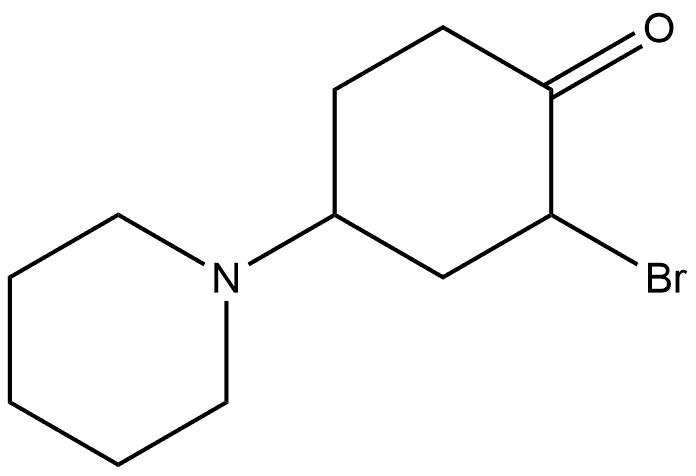 2-bromo-4-(piperidin-1-yl)cyclohexan-1-one 结构式
