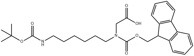 Glycine, N-[6-[[(1,1-dimethylethoxy)carbonyl]amino]hexyl]-N-[(9H-fluoren-9-ylmethoxy)carbonyl]- 结构式