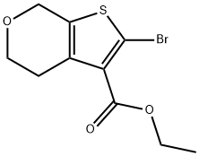 2-溴-4,7-二氢噻吩[2,3-C]吡喃-3-羧酸乙酯 结构式