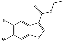 3-Benzofurancarboxylic acid, 6-amino-5-bromo-, ethyl ester 结构式