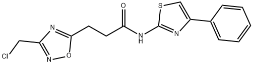 3-[3-(Chloromethyl)-1,2,4-oxadiazol-5-yl]-N-(4-phenyl-1,3-thiazol-2-yl)propanamide 结构式