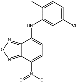 N-(5-Chloro-2-methylphenyl)-7- nitrobenzo[c][1,2,5]oxadiazol-4-amine 结构式