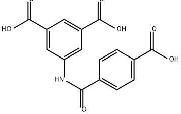 5-(4-羧基苯甲酰胺基)-1,3-苯二甲酸 结构式