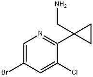 (1-(5-溴-3-氯吡啶-2-基)环丙基)甲胺 结构式