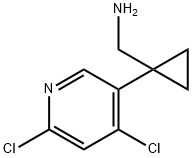 (1-(4,6-二氯吡啶-3-基)环丙基)甲胺 结构式