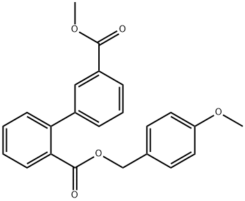 [1,1'-Biphenyl]-2,3'-dicarboxylic acid, 2-[(4-methoxyphenyl)methyl] 3'-methyl ester 结构式