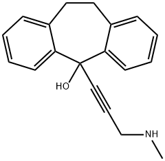 5H-Dibenzo[a,d]cyclohepten-5-ol, 10,11-dihydro-5-[3-(methylamino)-1-propyn-1-yl]- 结构式