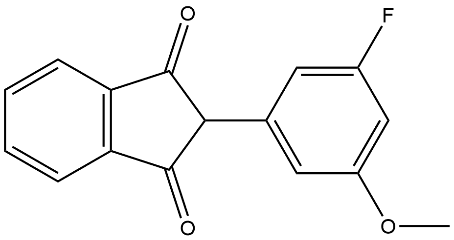 2-(3-氟-5- 甲氧基苯基)-1H-茚-1,3(2H)-二酮 结构式