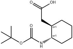 REL-2-((1R,2S)-2-((叔丁氧基羰基)氨基)环己基)乙酸 结构式