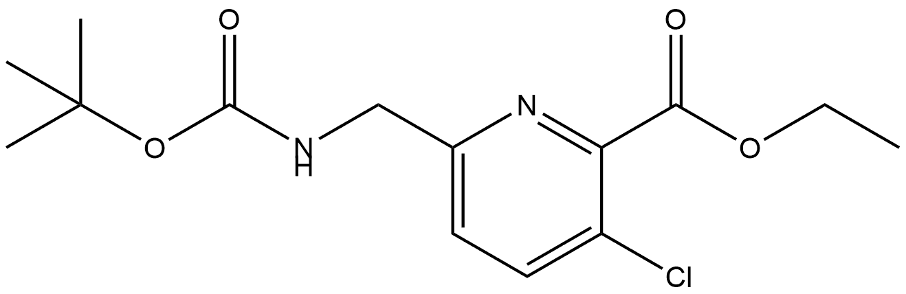 3-氯-6-[(BOC-氨基)甲基]吡啶-2-甲酸乙酯 结构式