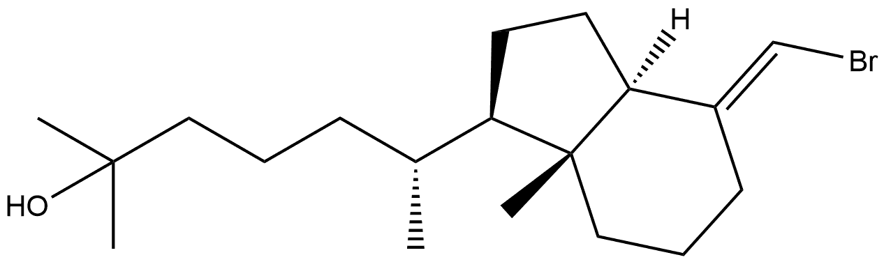 1H-Indene-1-pentanol, 4-(bromomethylene)octahydro-α,α,ε,7a-tetramethyl-, (εR,1R,3aR,4E,7aR)- 结构式