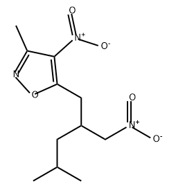 Isoxazole, 3-methyl-5-[4-methyl-2-(nitromethyl)pentyl]-4-nitro- 结构式