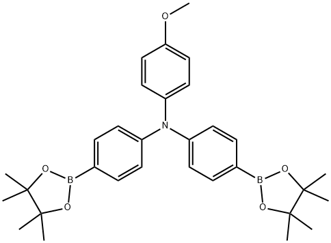 N,N-双(4-硼酸频呢醇酯苯基)-4-甲氧基苯胺 结构式