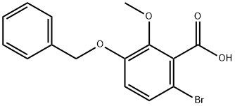 3-(苄氧基)-6-溴-2-甲氧基苯甲酸 结构式