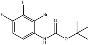(2-溴-3,4-二氟苯基)氨基甲酸叔丁酯 结构式