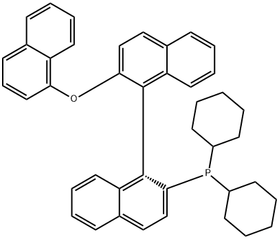 二环己基[(1R)-2′-(1-萘氧基)[1,1′-联萘]-2-基]膦 结构式